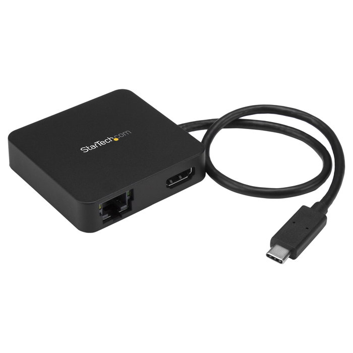 StarTech.com Adaptador Multipuertos USB C HDMI 4K, Ethernet Gigabit, USB 3.0, Negro
