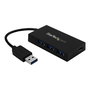 StarTech.com Hub USB 3.0 de 4 Puertos HB30A3A1CFB con 3x USB-A y 1x USB-C, 5 Gbps, Plug & Play, Compacto, Negro