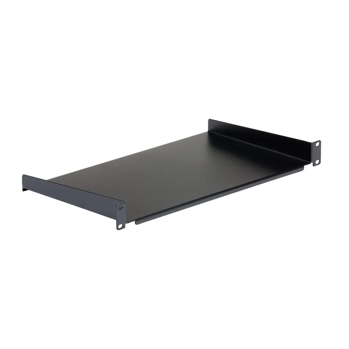 StarTech.com CABSHELF1U10 Bandeja de Rack 1U 10 Pulgadas / 254 mm para Servidor, Estante Metálico de Acero, Capacidad 20 kg, Negro, Compatible con EIA-310 y Racks HP, APC, Dell