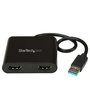 StarTech.com Adaptador Gráfico USB 3.0 a Doble HDMI 4K, Negro