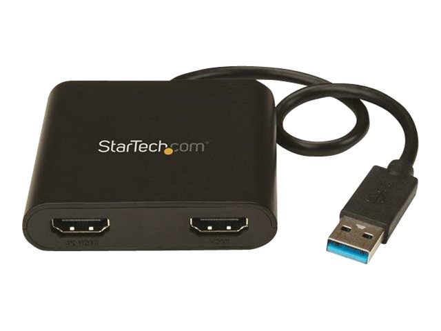 StarTech.com Adaptador Gráfico USB 3.0 a 2x HDMI, 4K 30Hz, Doble Pantalla, Plug and Play, 25 cm Cable, Compatible con Windows - Negro StarTech.com Adaptador Gráfico USB 3.0 a 2x HDMI, 4K 30Hz, Doble Pantalla, Plug and Play, 25 cm Cable, Compatible con Windows - Negro