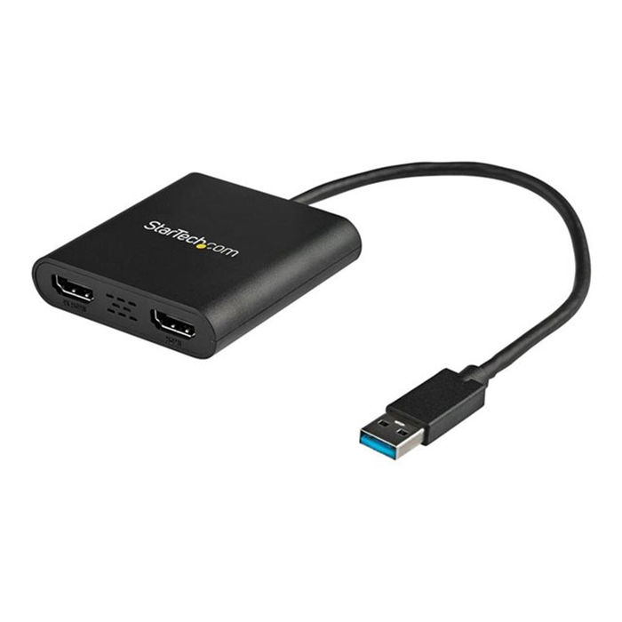 StarTech.com Adaptador Gráfico USB 3.0 a 2x HDMI, 4K 30Hz, Doble Pantalla, Plug and Play, 25 cm Cable, Compatible con Windows - Negro StarTech.com Adaptador Gráfico USB 3.0 a 2x HDMI, 4K 30Hz, Doble Pantalla, Plug and Play, 25 cm Cable, Compatible con Windows - Negro