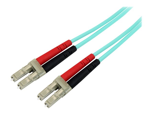 Startech Cable de Fibra Óptica Dúplex Multimodo OM4 100Gb 50/125 LSZH LC a LC - 1m Aguamarina