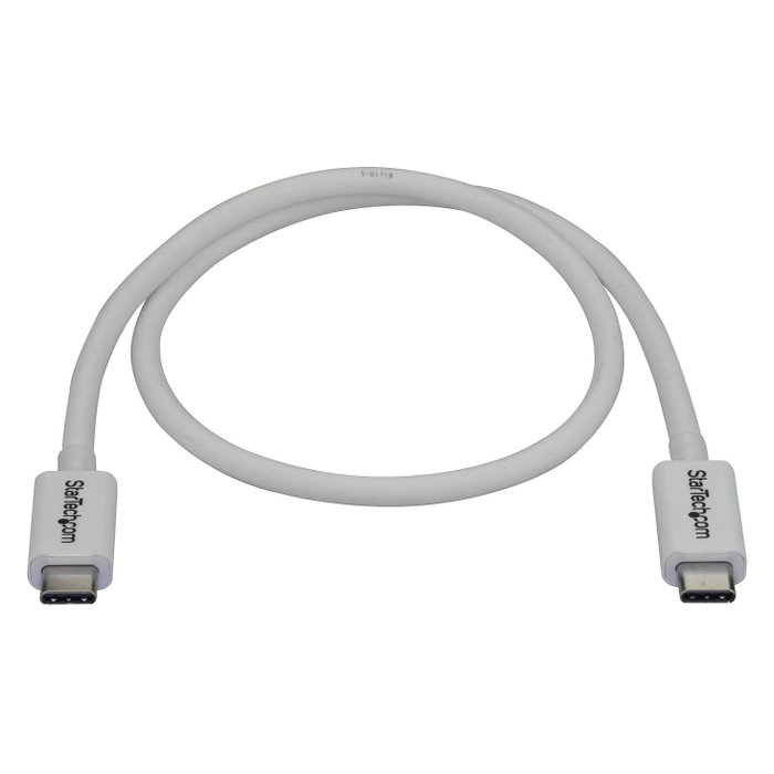 StarTech Cable Thunderbolt 3 USB-C a USB-C, 0,5 m, Blanco, 40 Gbps StarTech Cable Thunderbolt 3 USB-C a USB-C, 0,5 m, Blanco, 40 Gbps