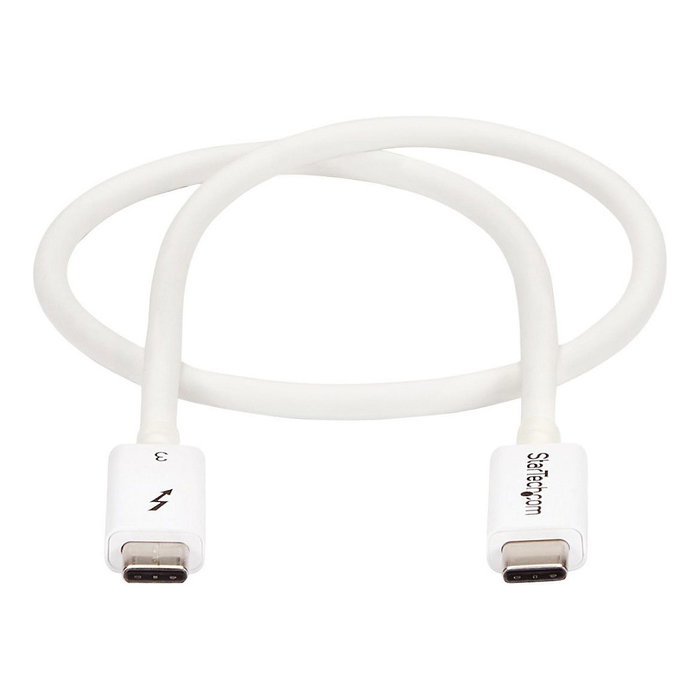 StarTech Cable Thunderbolt 3 USB-C a USB-C, 0,5 m, Blanco, 40 Gbps StarTech Cable Thunderbolt 3 USB-C a USB-C, 0,5 m, Blanco, 40 Gbps