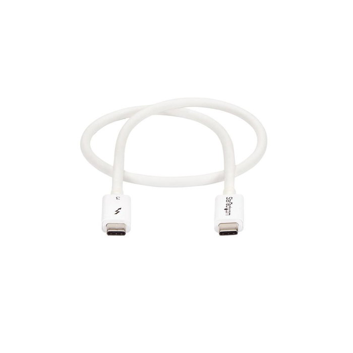 Startech Cable Thunderbolt 3 USB-C a USB-C 0.5m Blanco Compatible con DisplayPort