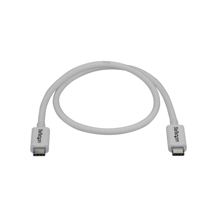 Startech Cable Thunderbolt 3 USB-C a USB-C 0.5m Blanco Compatible con DisplayPort
