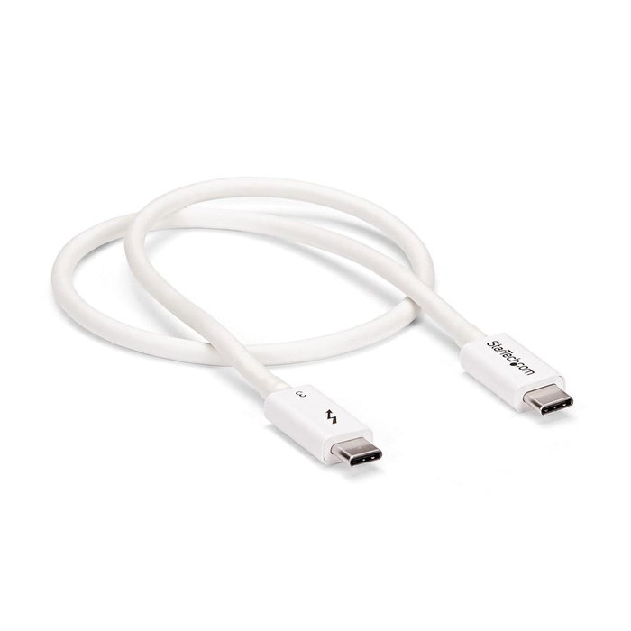 Startech Cable Thunderbolt 3 USB-C a USB-C 0.5m Blanco Compatible con DisplayPort