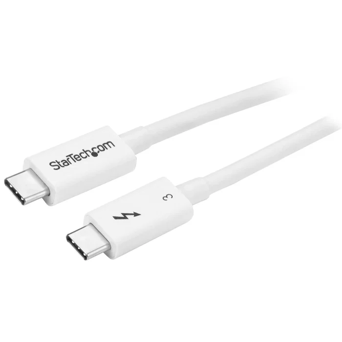 StarTech TBLT34MM50CW Cable Thunderbolt 3 / USB-C 0.5 m 40Gbps Blanco - Compatible con DisplayPort 1.2, Video 4K/5K 60Hz Dual, Carga 100W, Certificado Intel StarTech TBLT34MM50CW Cable Thunderbolt 3 / USB-C 0.5 m 40Gbps Blanco - Compatible con DisplayPort 1.2, Video 4K/5K 60Hz Dual, Carga 100W, Certificado Intel