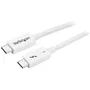 StarTech TBLT34MM50CW Cable Thunderbolt 3 / USB-C 0.5 m 40Gbps Blanco - Compatible con DisplayPort 1.2, Video 4K/5K 60Hz Dual, Carga 100W, Certificado Intel