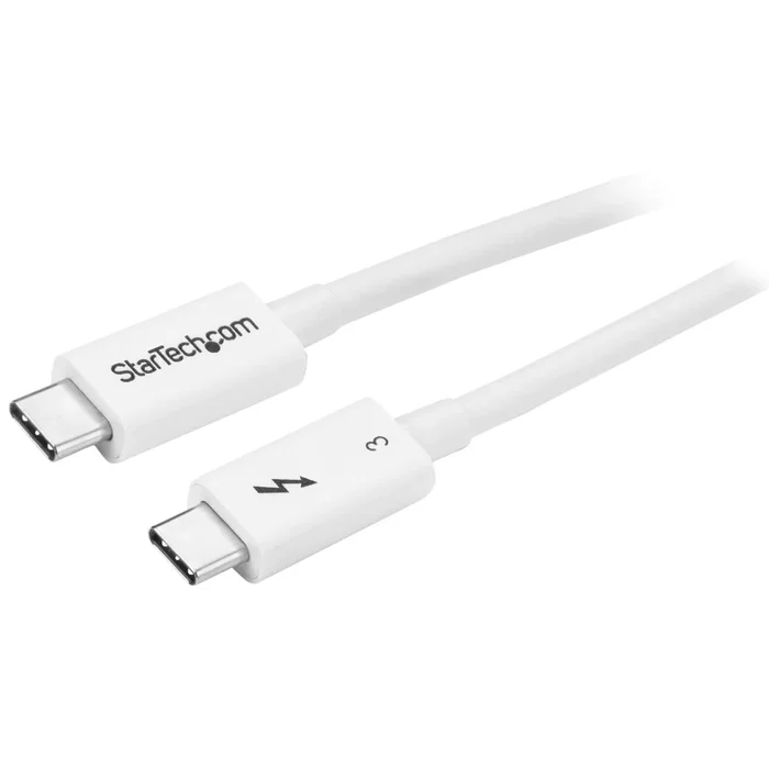 StarTech TBLT34MM50CW Cable Thunderbolt 3 / USB-C 0.5 m 40Gbps Blanco - Compatible con DisplayPort 1.2, Video 4K/5K 60Hz Dual, Carga 100W, Certificado Intel StarTech TBLT34MM50CW Cable Thunderbolt 3 / USB-C 0.5 m 40Gbps Blanco - Compatible con DisplayPort 1.2, Video 4K/5K 60Hz Dual, Carga 100W, Certificado Intel