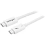 StarTech TBLT34MM50CW Cable Thunderbolt 3 / USB-C 0.5 m 40Gbps Blanco - Compatible con DisplayPort 1.2, Video 4K/5K 60Hz Dual, Carga 100W, Certificado Intel