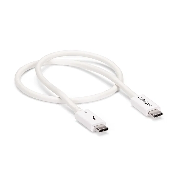 StarTech TBLT34MM50CW Cable Thunderbolt 3 / USB-C 0.5 m 40Gbps Blanco - Compatible con DisplayPort 1.2, Video 4K/5K 60Hz Dual, Carga 100W, Certificado Intel StarTech TBLT34MM50CW Cable Thunderbolt 3 / USB-C 0.5 m 40Gbps Blanco - Compatible con DisplayPort 1.2, Video 4K/5K 60Hz Dual, Carga 100W, Certificado Intel