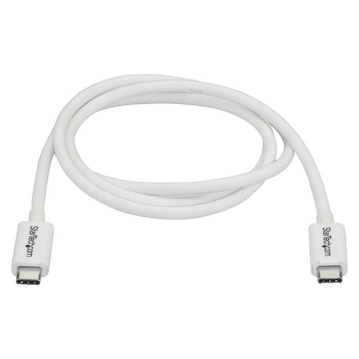 StarTech.com Cable Thunderbolt 3 Pasivo 1 m - 20 Gbps - PD 100W - Compatible con USB4 / Thunderbolt 4 / USB 3.2 - Blanco