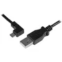 StarTech.com Cable USB 2.0 USBAUB50CMLA, 0.5m, USB A a Micro-USB B Acodado a la Izquierda, Negro, Para Carga Rápida y Sincronización de Smartphones o Tablets