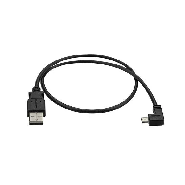 StarTech Cable USBAUB50CMRA USB A a Micro USB 0.5m Negro, con Conector en Ángulo Derecho para Carga Rápida (2.4A) de Smartphones y Tablets StarTech Cable USBAUB50CMRA USB A a Micro USB 0.5m Negro, con Conector en Ángulo Derecho para Carga Rápida (2.4A) de Smartphones y Tablets