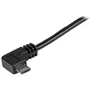 StarTech Cable USBAUB50CMRA USB A a Micro USB 0.5m Negro, con Conector en Ángulo Derecho para Carga Rápida (2.4A) de Smartphones y Tablets