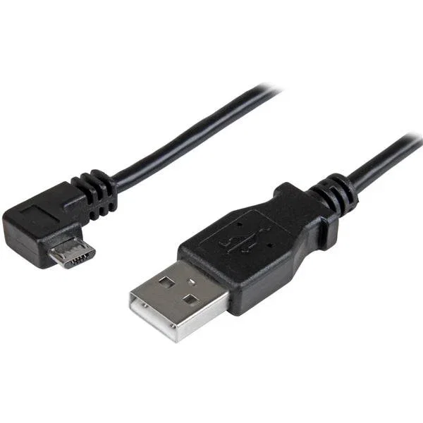 StarTech Cable USBAUB50CMRA USB A a Micro USB 0.5m Negro, con Conector en Ángulo Derecho para Carga Rápida (2.4A) de Smartphones y Tablets StarTech Cable USBAUB50CMRA USB A a Micro USB 0.5m Negro, con Conector en Ángulo Derecho para Carga Rápida (2.4A) de Smartphones y Tablets