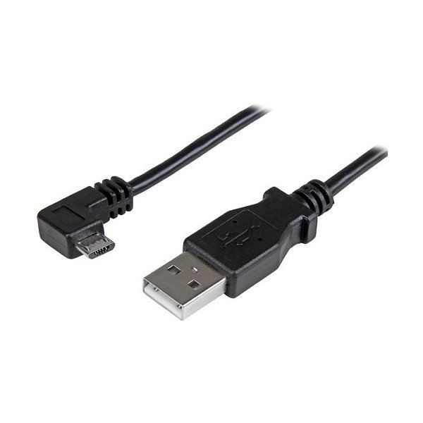 StarTech.com Cable USB 2.0 de 0,5 m con Micro-USB Angular, Negro