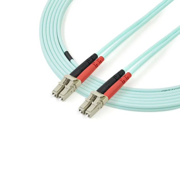 StarTech Cable de Fibra Óptica OM4 Dúplex Multimodo 50/125, LC/LC, 3m, Aquamarina, 100 Gbit/s, 450FBLCLC3 - LSZH, Compatible con SAN, SFP+, QSFP+