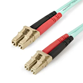 StarTech 450FBLCLC5 Cable Fibra Óptica OM4 LC-LC 5m Multimodo 50/125 100Gbps 40GBase-SR4 LSZH Aguamarina - Compatible con SFP+, QSFP+, SAN