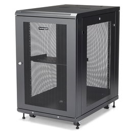 StarTech Armario Rack para Servidores 18U 19" - Bastidor 4 Postes 450 kg con Ruedas, Gestion de Cables y Cerradura - 85.5 cm Profundidad