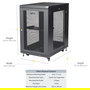 StarTech Armario Rack para Servidores 18U 19" - Bastidor 4 Postes 450 kg con Ruedas, Gestion de Cables y Cerradura - 85.5 cm Profundidad