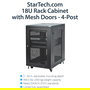 StarTech Armario Rack para Servidores 18U 19" - Bastidor 4 Postes 450 kg con Ruedas, Gestion de Cables y Cerradura - 85.5 cm Profundidad