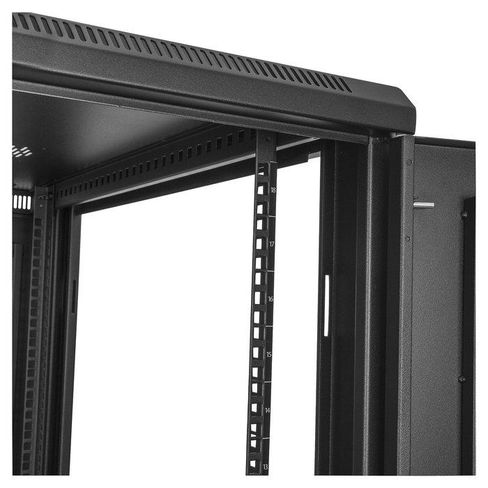 StarTech Armario Rack para Servidores 18U 19" - Bastidor 4 Postes 450 kg con Ruedas, Gestion de Cables y Cerradura - 85.5 cm Profundidad