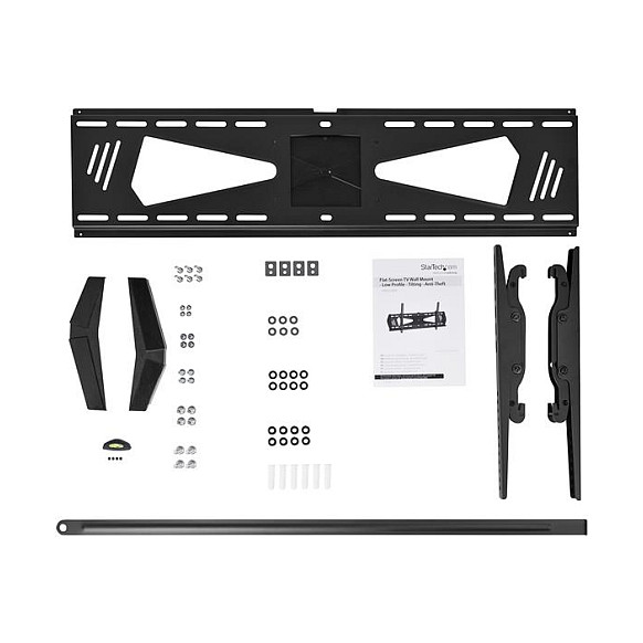 StarTech.com Soporte de Pared para TV de 37 a 75 Pulgadas (94 a 190,5 cm), Inclinable, Antirrobo, VESA 300x200 a 800x400 mm, Negro