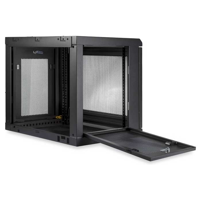 StarTech.com Armario Rack de Pared para Servidores 9U 19", 2 Columnas, Estante 1U, Negro, Montaje en Pared, Gestion de Cables, Max. 90 kg