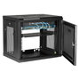 StarTech.com Armario Rack de Pared para Servidores 9U 19", 2 Columnas, Estante 1U, Negro, Montaje en Pared, Gestion de Cables, Max. 90 kg