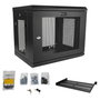 StarTech.com Armario Rack de Pared para Servidores 9U 19", 2 Columnas, Estante 1U, Negro, Montaje en Pared, Gestion de Cables, Max. 90 kg