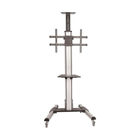 StarTech.com Carro Porta TV Móvil Ajustable, Soporte con Ruedas para Pantallas Planas de 32 a 75 Pulgadas (81.3 - 190.5 cm), VESA 200x200 - 600x400 mm, Capacidad 40 kg, Negro/Acero