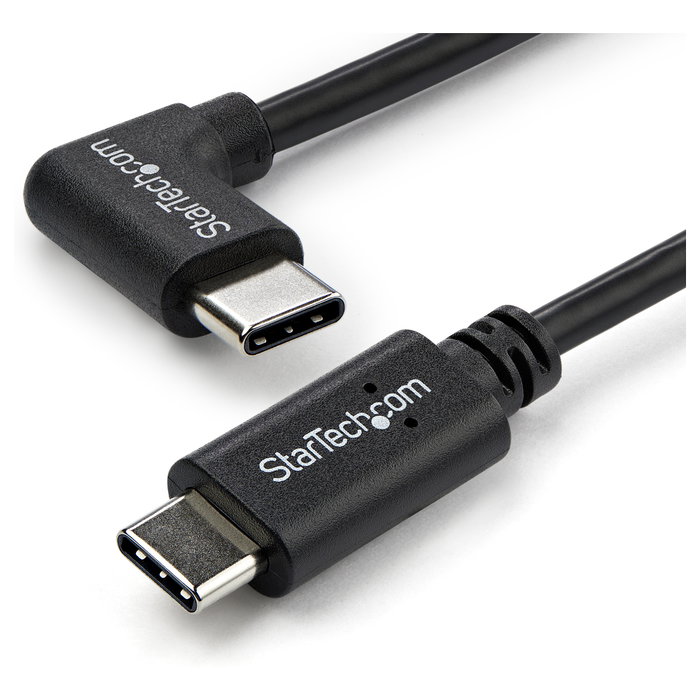 StarTech.com Cable USB-C a USB-C de 1m Acodado a la Derecha USB 2.0 Negro