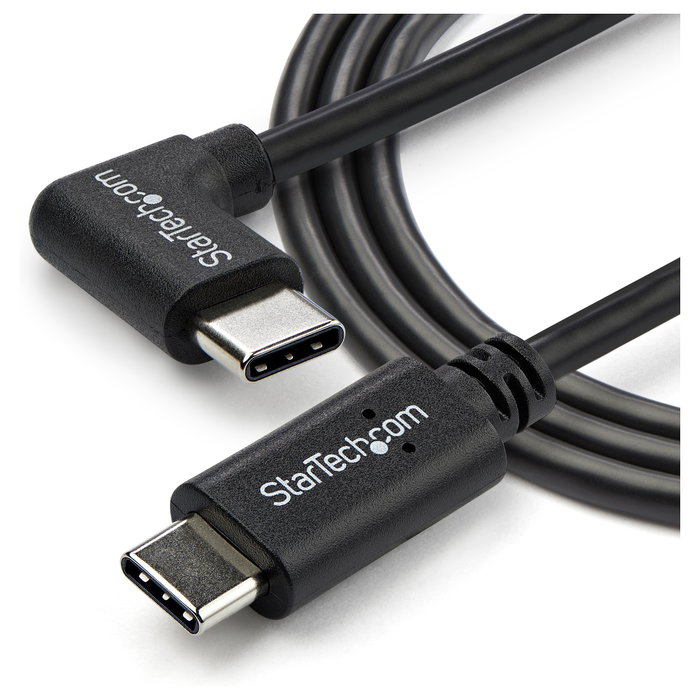 StarTech.com Cable USB-C a USB-C de 1m Acodado a la Derecha USB 2.0 Negro