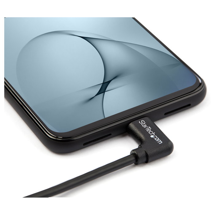 StarTech.com Cable USB-C a USB-C de 1m Acodado a la Derecha USB 2.0 Negro