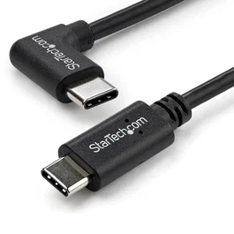 StarTech.com Cable USB-C a USB-C Acodado Derecha 1m Negro USB 2.0 60W