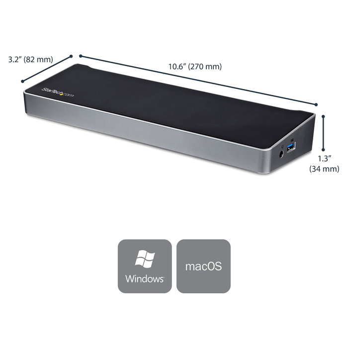 StarTech.com Docking Station USB-C para 3 Monitores 4K, 60W, Negro y Plata StarTech.com Docking Station USB-C para 3 Monitores 4K, 60W, Negro y Plata