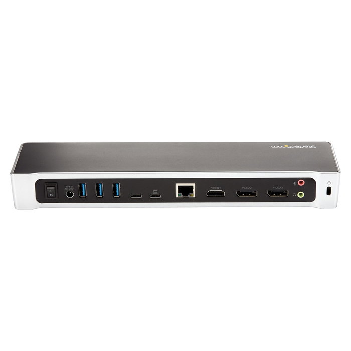 StarTech.com Docking Station USB-C para 3 Monitores 4K, 60W, Negro y Plata StarTech.com Docking Station USB-C para 3 Monitores 4K, 60W, Negro y Plata