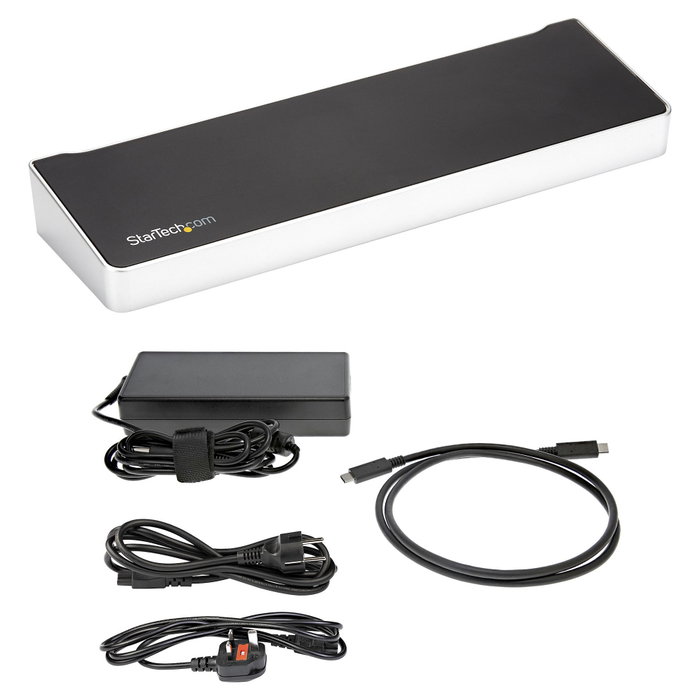 StarTech.com Docking Station USB-C para 3 Monitores 4K, 60W, Negro y Plata StarTech.com Docking Station USB-C para 3 Monitores 4K, 60W, Negro y Plata