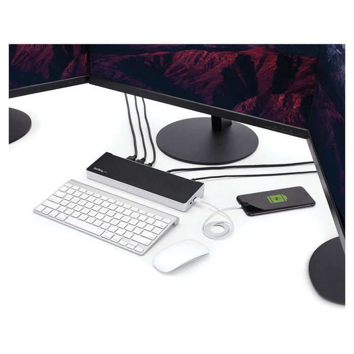 StarTech.com Docking Station USB-C para 3 Monitores 4K, 60W, Negro y Plata StarTech.com Docking Station USB-C para 3 Monitores 4K, 60W, Negro y Plata