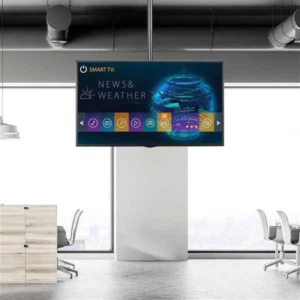 StarTech FPCEILPTBLP Soporte de Techo para TV con Movimiento Completo, Mástil Ajustable de 250-300cm, para Pantallas de 32 a 75 Pulgadas, Hasta 50kg, Negro