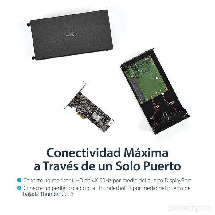 StarTech.com TB31PCIEX16 Chasis de Expansión Thunderbolt 3 PCIe x16 para Portátil y Sobremesa - Ranura Externa, DisplayPort, 40 Gbps, Negro