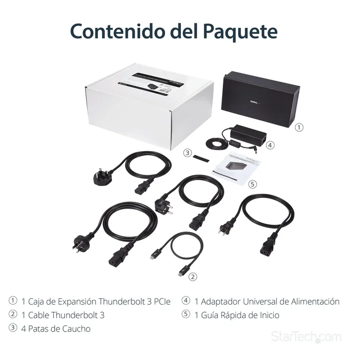 StarTech.com TB31PCIEX16 Chasis de Expansión Thunderbolt 3 PCIe x16 para Portátil y Sobremesa - Ranura Externa, DisplayPort, 40 Gbps, Negro