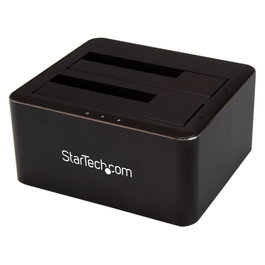 StarTech Docking Station USB 3.0 de 2 bahías SATA para SSD/HDD de 2,5 o 3,5 pulgadas, Negro