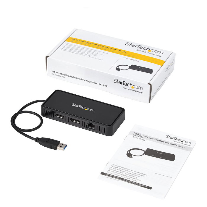StarTech.com Mini Dock USB 3.0 para 2 Monitores DisplayPort 4K y Ethernet Gigabit