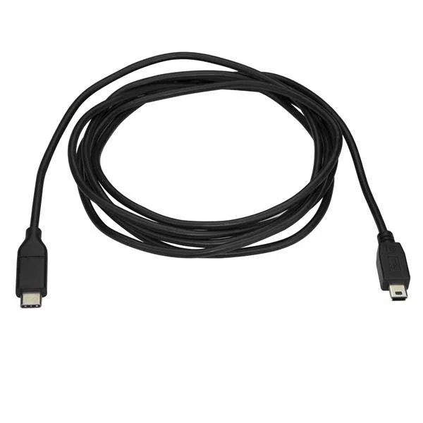 StarTech Cable USB2CMB2M USB Tipo C a Mini USB B 2m - USB 2.0 para conectar dispositivos Mini-B a puertos USB-C o Thunderbolt 3 - Negro