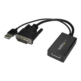 Startech.com Adaptador DVI a DisplayPort - Convertidor de Vídeo con Alimentación USB - Resolución 1920x1200 - Plug and Play