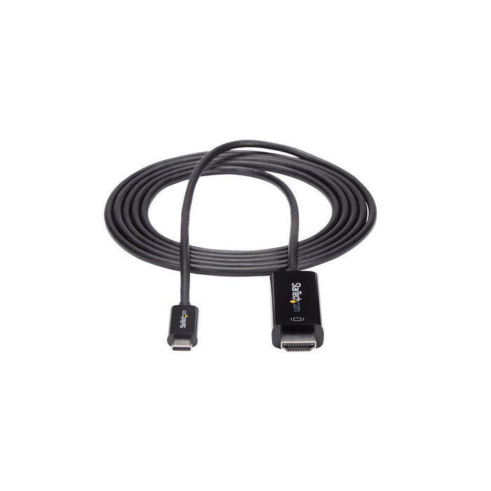 StarTech.com Cable USB-C a HDMI 2.0 de 2 metros, 4K 60Hz, Compatible con Thunderbolt 3 y DisplayPort Alt Mode, Negro